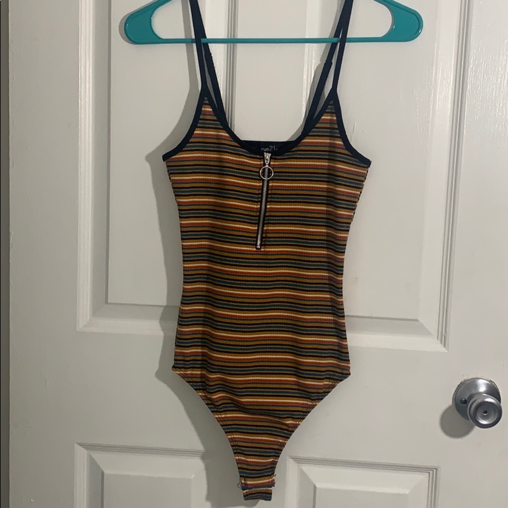 Striped body suit